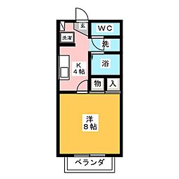 クレール21 1Kの間取図画像