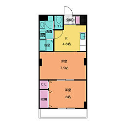 タウニー新舞子 2Kの間取図画像
