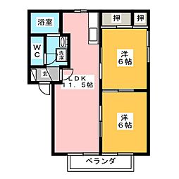 サンヒルズ1 2LDKの間取図画像