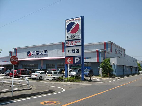 画像22:スーパー「カネスエまで1100m」