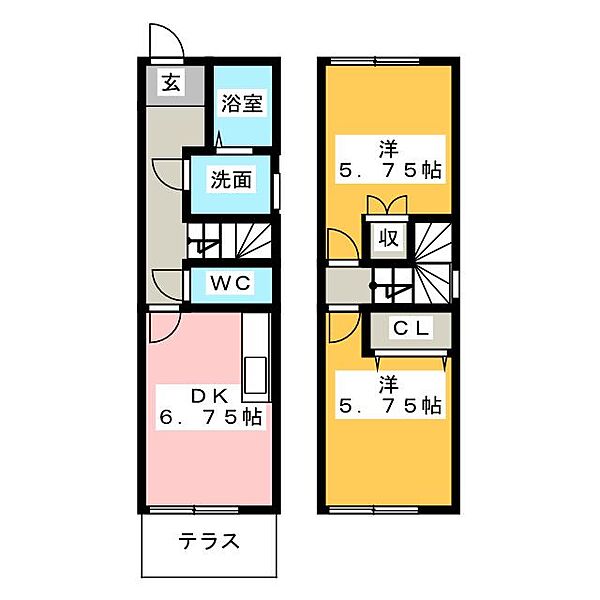 アヴェニール ｜愛知県岩倉市東町東市場屋敷(賃貸テラスハウス2DK・1階・49.68㎡)の写真 その2