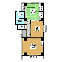 メゾンホープ 2LDKの間取図画像