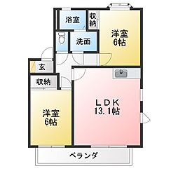 ウインドワードC 2LDKの間取図画像