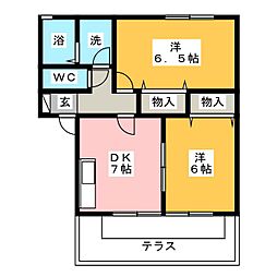 シンフォニー 2DKの間取図画像