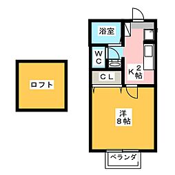 グリーンヴィラ 1Kの間取図画像