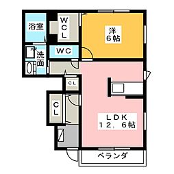 クラール・メゾン 1LDKの間取図画像