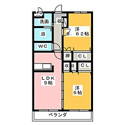 センチュリー元町 2LDKの間取図画像