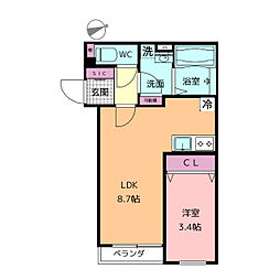 FSモダンテラス 1LDKの間取図画像