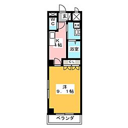 メゾン・ド・アンジュ 1Kの間取図画像