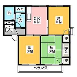 アビタシオン英 3DKの間取図画像