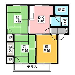 サンクレスト昭和B 3DKの間取図画像