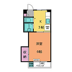 コーポ小島 2階1Kの間取り