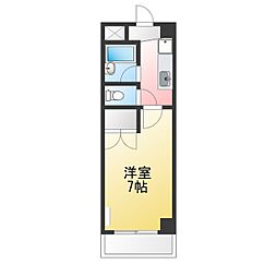コーポ風の丘 1Kの間取図画像