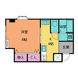 ラミエールNAKA 1Kの間取図画像
