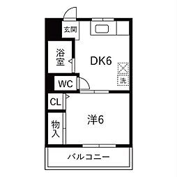 コーポ榎山 1DKの間取図画像