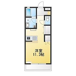 シャングリラ ワンルームの間取図画像