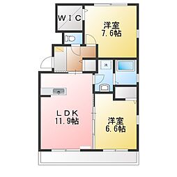 プリムローズ 2LDKの間取図画像