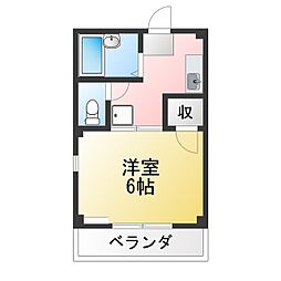コーポひとみ 1Kの間取図画像