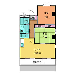 ベルズ有松B 2LDKの間取図画像