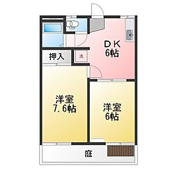 ファミールミナト 2DKの間取図画像