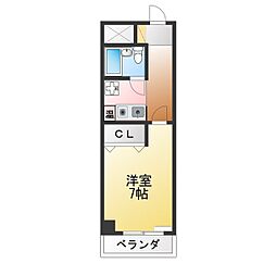 第5ネオヒルズ 1Kの間取図画像