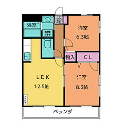 フォルトゥーナ 2LDKの間取図画像