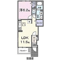 アヴァンセ オオクテ 1LDKの間取図画像