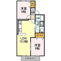 セントポーリア 2LDKの間取図画像
