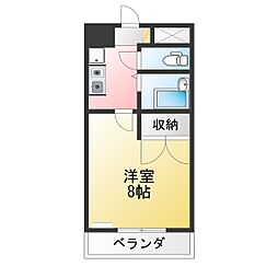 サン・ドエル 1Kの間取図画像