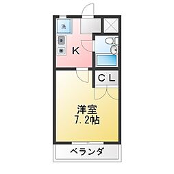 ハイツストニーヒル 1Kの間取図画像
