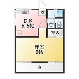 コーポたから 1DKの間取図画像