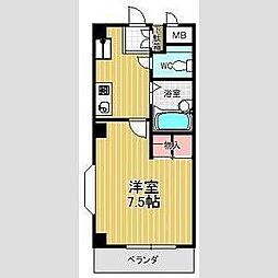 カサブランカ二村台 1Kの間取図画像