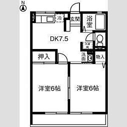 セルティアマーユ 2DKの間取図画像