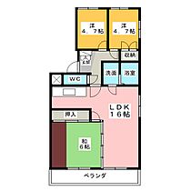 メゾン清明山A棟  ｜ 愛知県尾張旭市庄南町１丁目（賃貸マンション3LDK・4階・68.80㎡） その2