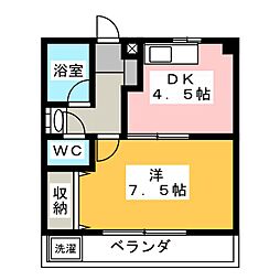 ライフニューセフィーロ 2階1DKの間取り