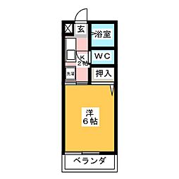 Ｓｔ．ハイムテオドール　Ｉ 2階1Kの間取り