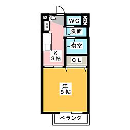 アーバンライフＮＩＷＡ 1階1Kの間取り