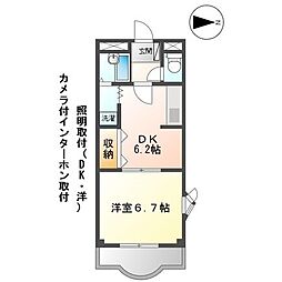 アート錦 2階1DKの間取り