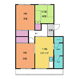 パビリオン百合ヶ丘Ｃ棟 2階3DKの間取り