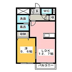 ファミールＡｏｙａｍａ 1階1LDKの間取り