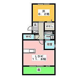 ひかり 1階1LDKの間取り