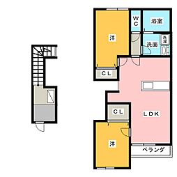 プロニティハウス 2LDKの間取図画像