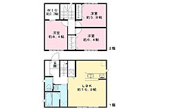 Bosco Garden東名 B棟 3LDKの間取図画像