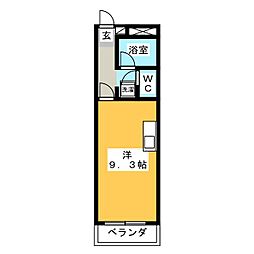 States三進 ワンルームの間取図画像
