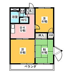 シャトーK1 3DKの間取図画像