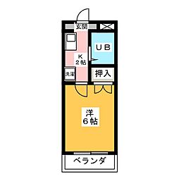 パレスグリーミー 1Kの間取図画像