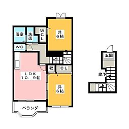 プロムナード・K 2LDKの間取図画像