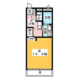 ファミーユ本地ケ原 1Kの間取図画像