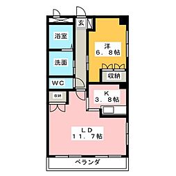 レジデンスティーエム 1LDKの間取図画像