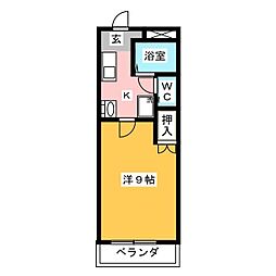 ジュネ・エールM 1Kの間取図画像
